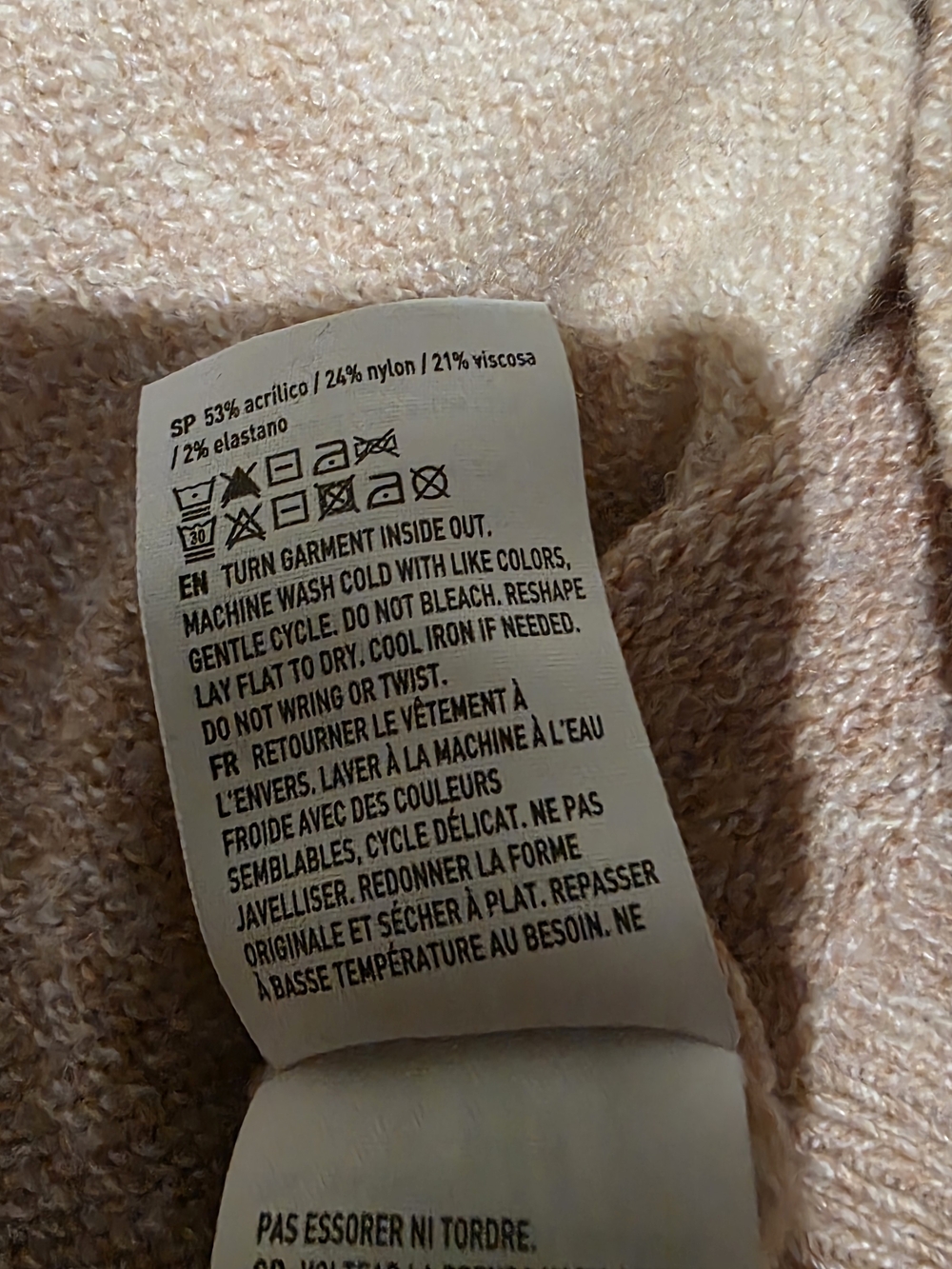 American Eagle Outfitters Taupe and Cream Ombre Cowl Neck Sweater Cozy Size MED - Picture 5 of 5